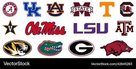 Set of sec teams logos alabama crimson tide Vector Image