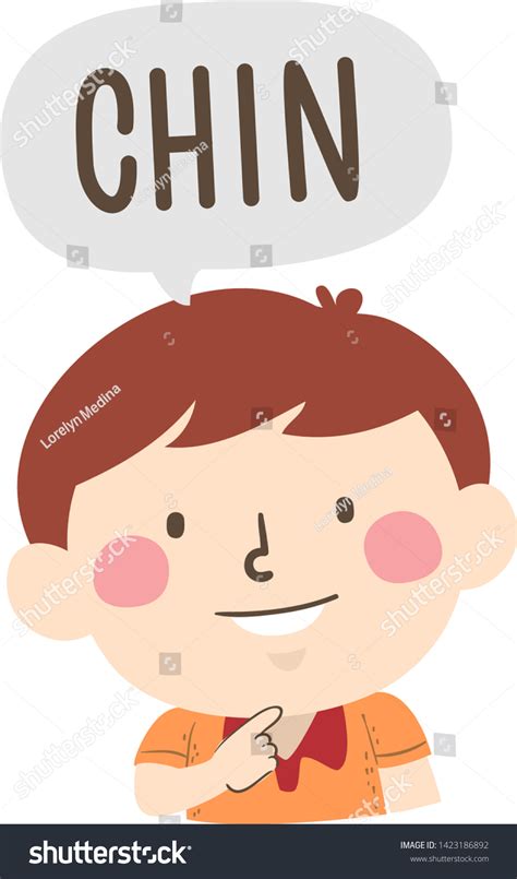 Illustration Kid Boy Pointing His Chin: เวกเตอร์สต็อก (ปลอดค่าลิขสิทธิ์ ...