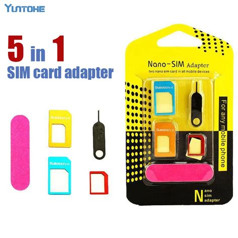 Sim Card Adapter 5 In 1 Micro SIM Adapter Universal Kit For Phone And ...