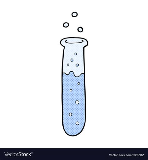 Comic cartoon science test tube Royalty Free Vector Image