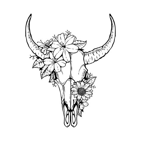 Cow Skull SVG (1126566) | SVGs | Design Bundles | Bull skull tattoos ...