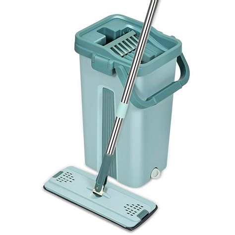 Flat Floor Mop and Bucket Set , Self Cleaning , Automatic Squeeze ...