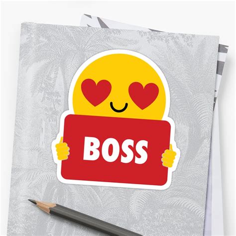 "Boss Emoji Heart Eye Shirt T-Shirt Tee" Stickers by teeandmee | Redbubble