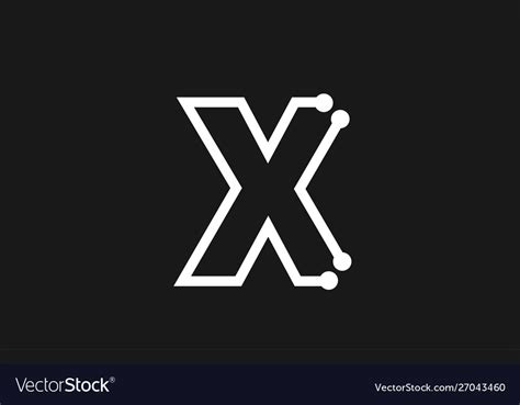 Alphabet letter x black and white logo design Vector Image