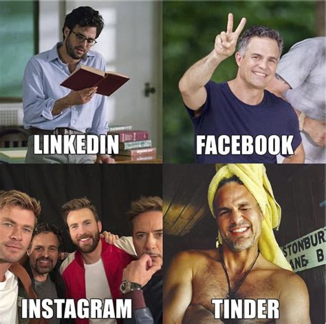 “LinkedIn, Facebook, Instagram, Tinder” Memes For You Social Media ...