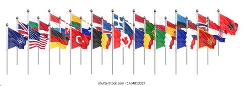 28 Waving Flags Nato Countries North Stock Illustration 1454810327 ...