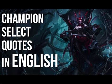 League of Legends - All English Champion Select Quotes Compilation ...