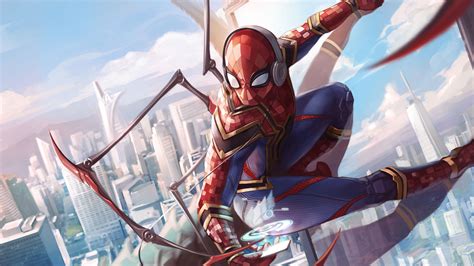 Spiderman Iron Suit Art 5k superheroes wallpapers, spiderman wallpapers ...