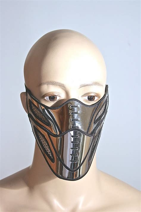 Futuristic Face Mask Masquerade Mouth Mask Chrome Facemask - Etsy