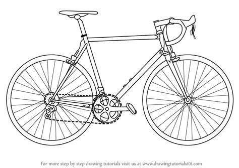 Step by Step How to Draw a Bike : DrawingTutorials101.com