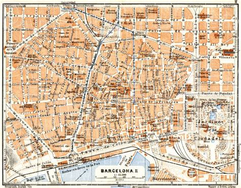 Old map of Barcelona Center in 1929. Buy vintage map replica poster ...