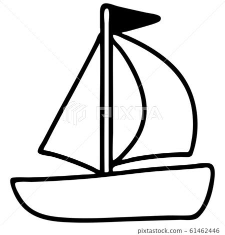 Yacht line drawing - Stock Illustration [61462446] - PIXTA