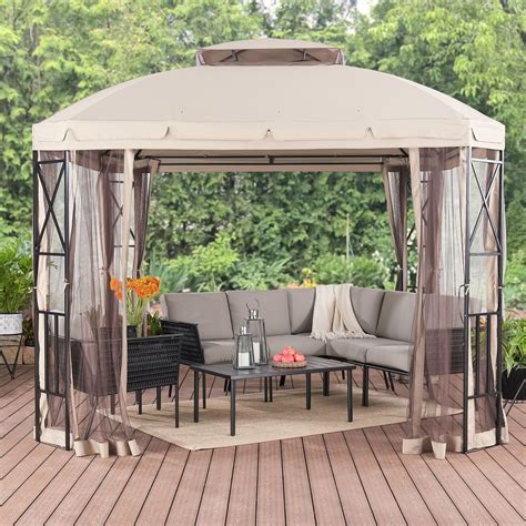 Mainstays Alton Heights 10' x 10' Gazebo with Netting - Walmart.com