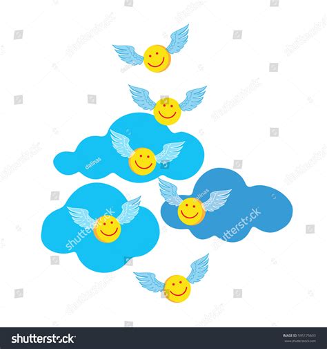 Emoticons Form Righteous That Go Heaven Stock Vector (Royalty Free ...