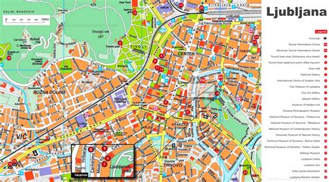 Ljubljana sightseeing map - Ontheworldmap.com