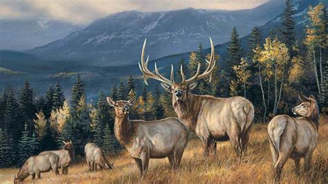 Download Elk Realistic Painting Wallpaper | Wallpapers.com