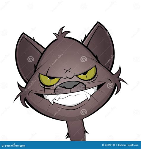 Evil grinning cartoon cat stock vector. Illustration of humorous - 94073199