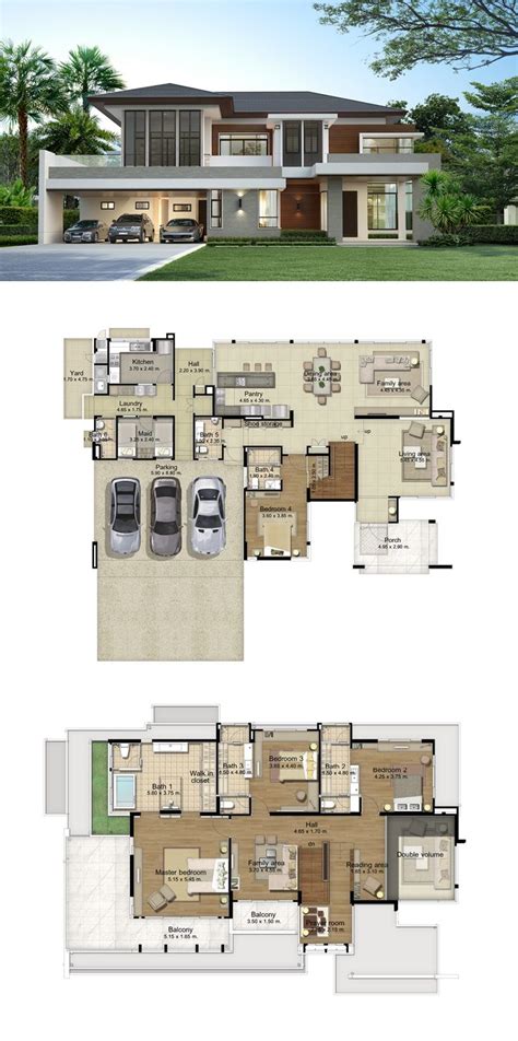 LAND AND HOUSES | Modern house floor plans, Contemporary house plans ...