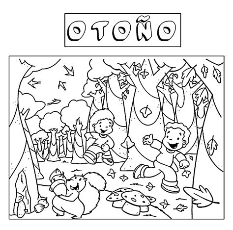 Actividades De Otono Para Ninos Sketch Coloring Page