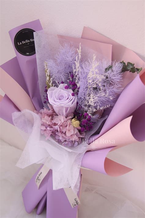 Mauve Dried Flower Bouquet – La Bella Rosa Flowers