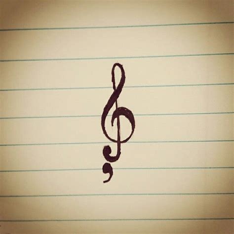 Semicolon Tattoo Music Note - Wiki Tattoo