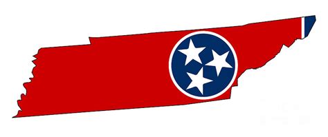 Tennessee State Outline Map and Flag Digital Art by Bigalbaloo Stock ...