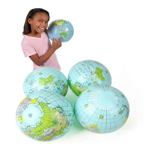 25CM Inflatable Globe Toy Earth Early Teach Educational Model Beach ...