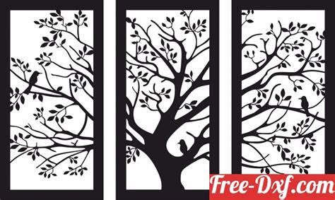 Download tree panels wall art 0Lcjf High quality free Dxf files,