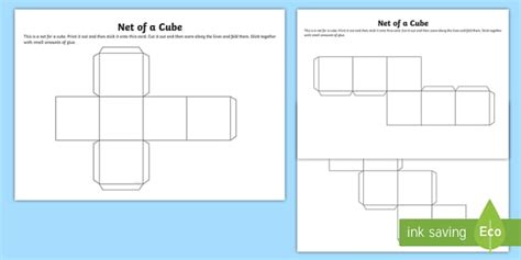 Net of a Cube - net, cube, platonic solids, activity, building