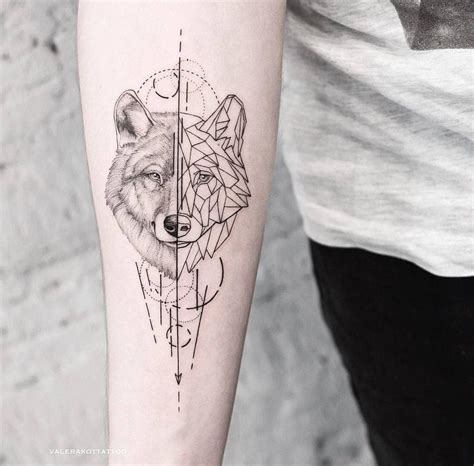 Geometric Wolf Tattoos