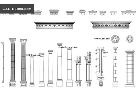 Architectural details free CAD Blocks download, drawings