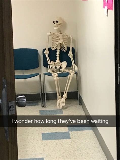 Skeleton On Bench Waiting Meme