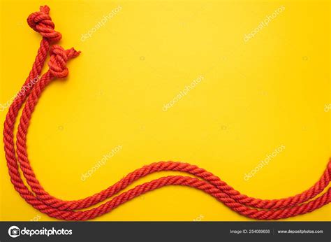 Red Waved Ropes Knots Isolated Orange — Stock Photo © VadimVasenin ...