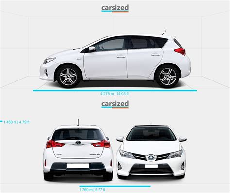 Toyota Auris 2012-2015 Dimensions Front View