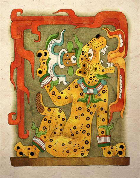 Mayan Art Print Jaguar God - Etsy