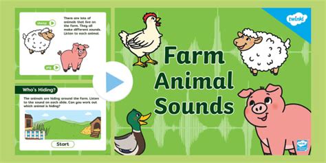 Farm Animal Sounds Phase 1 Phonics PowerPoint (teacher made)