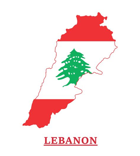 Lebanon National Flag Map Design, Illustration Of Lebanon Country Flag ...