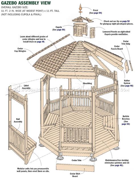 #2826 Garden Gazebo Plans - Outdoor Plans | Gazebo plans, Gazebo ...