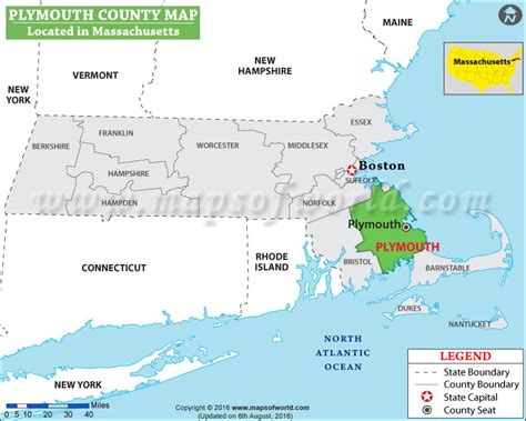 Plymouth County Map, Massachusetts