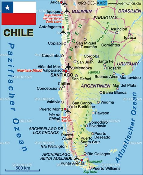 Map of Chile - Map in the Atlas of the World - World Atlas