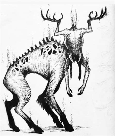 Pin by Cosmic Fox on Art | Creature drawings, Creepy drawings, Mythical ...