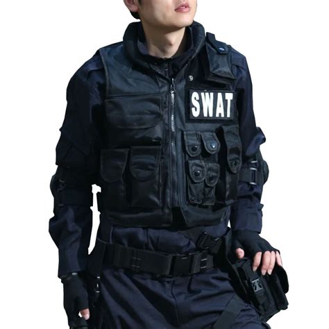 Military Tactical Vest Black SWAT FBI POLICE Vest High Quality Magic ...