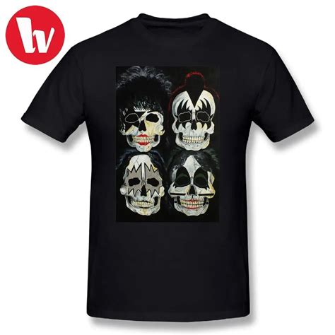 Kiss Band T Shirt Skull Print Killer Kiss Summer T Shirts For Men Short ...