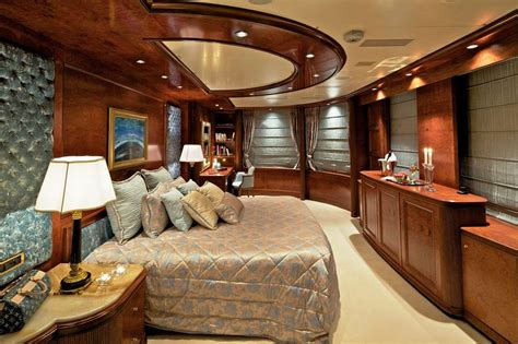 Master stateroom aboard luxury yacht O'MEGA — Luxury Yacht Charter ...