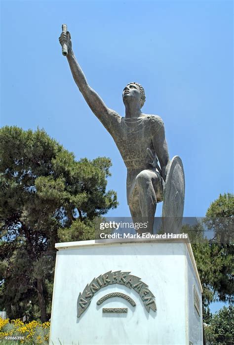 Statue Of Pheidippides Near Marathon Greece High-Res Stock Photo ...