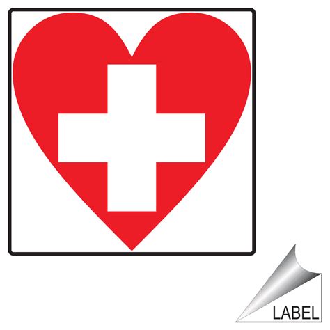 First Aid First Aid Cross Symbol Label / Sticker - White Reflective