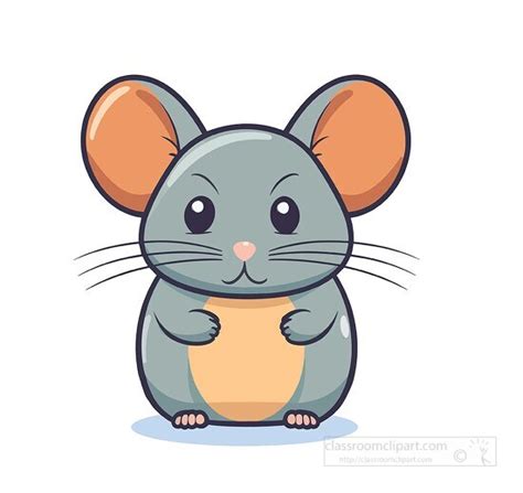 Mouse Clipart-cute big eared mouse cartoon style clip art