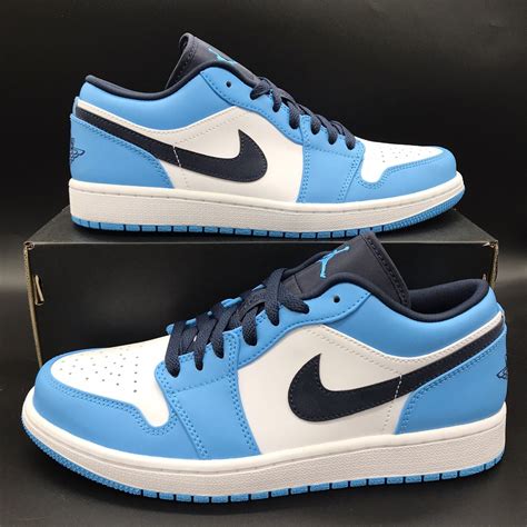 Nike Air Jordan 1 Low UNC White Powder Blue Obsidian 553558-144 Men's ...