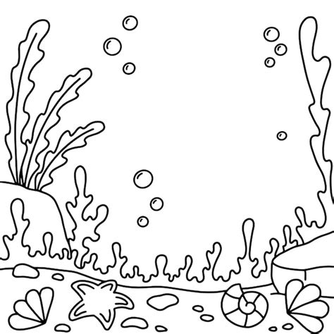 Premium Vector | Undersea world coloring book page for kids