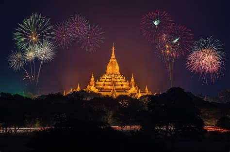 Fireworks in Asia Royalty-Free Stock Photo